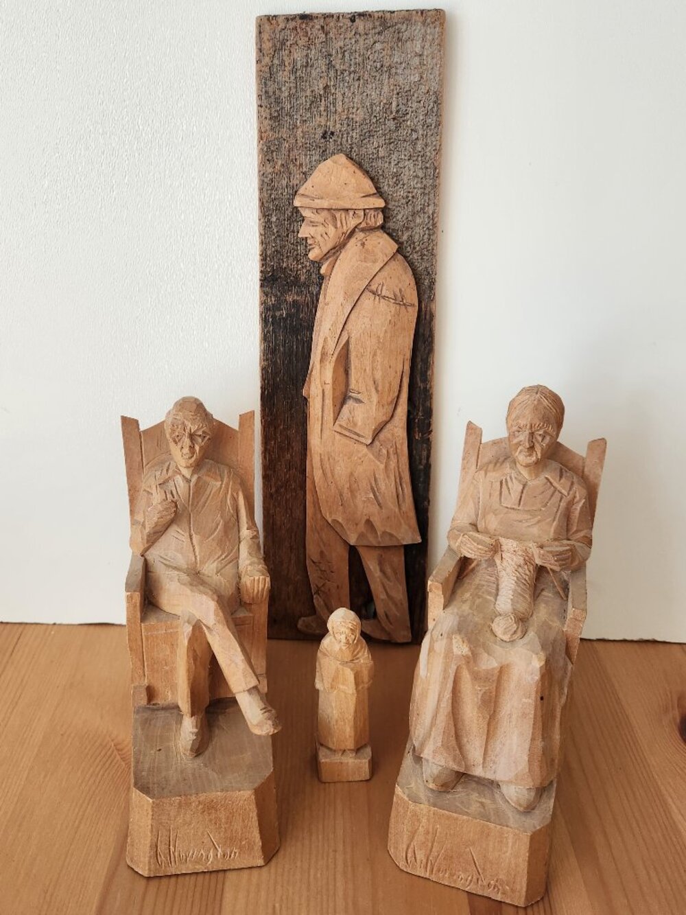 Vintage Quebec Wood Carving Lot